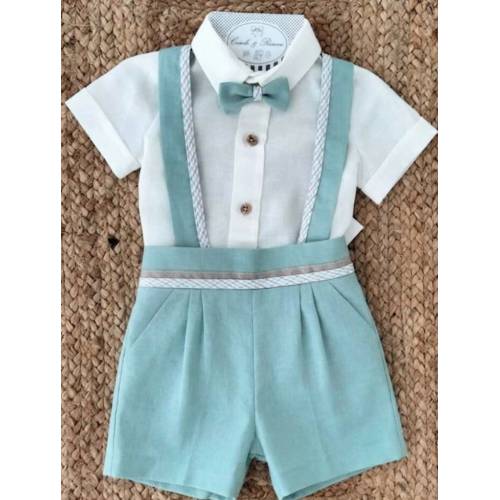 Completo in cotone bambino verde 2