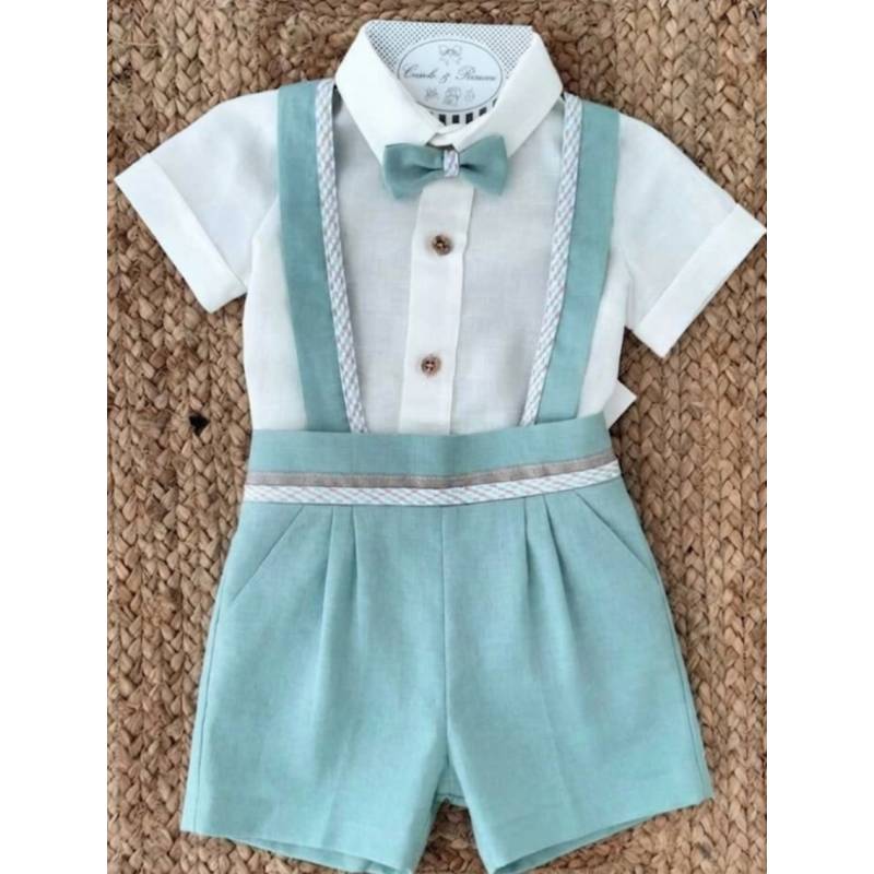 Completo in cotone bambino verde