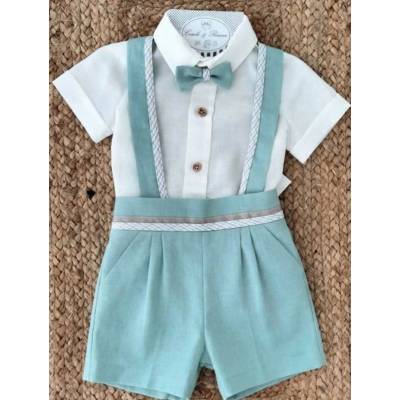 Completo in cotone bambino verde