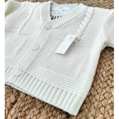 Cardigan cotone panna