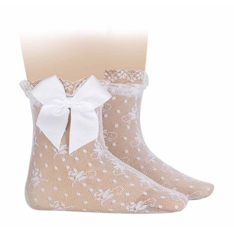 Calze eleganti con fiocco