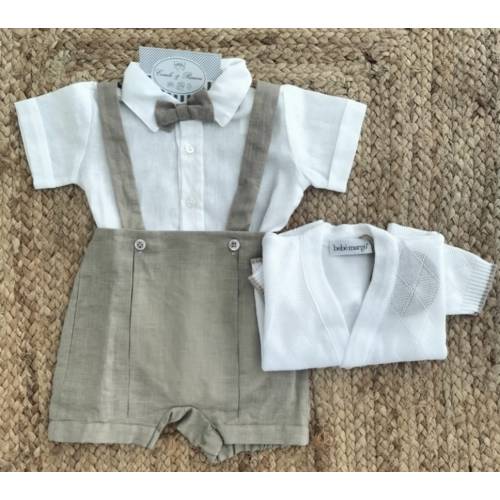Completo elegante bambino lino e cotone