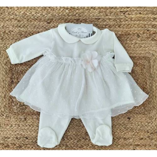 Coprifasce clinico neonata in cotone elegante color panna