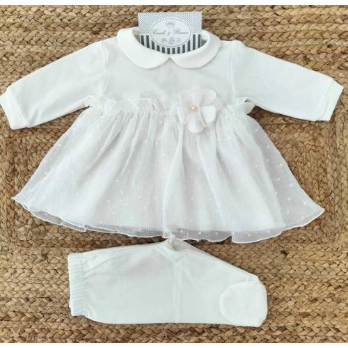 Coprifasce clinico neonata in cotone elegante color panna 2