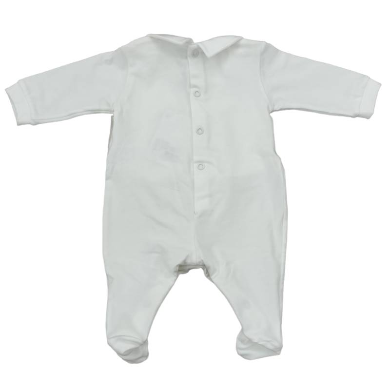 Pijama de bebé niño con chaleco falso de algodón crema beige 1 mes - 