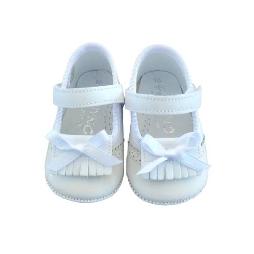 Bebé recién nacido zapatos suaves bautizo blanco - 