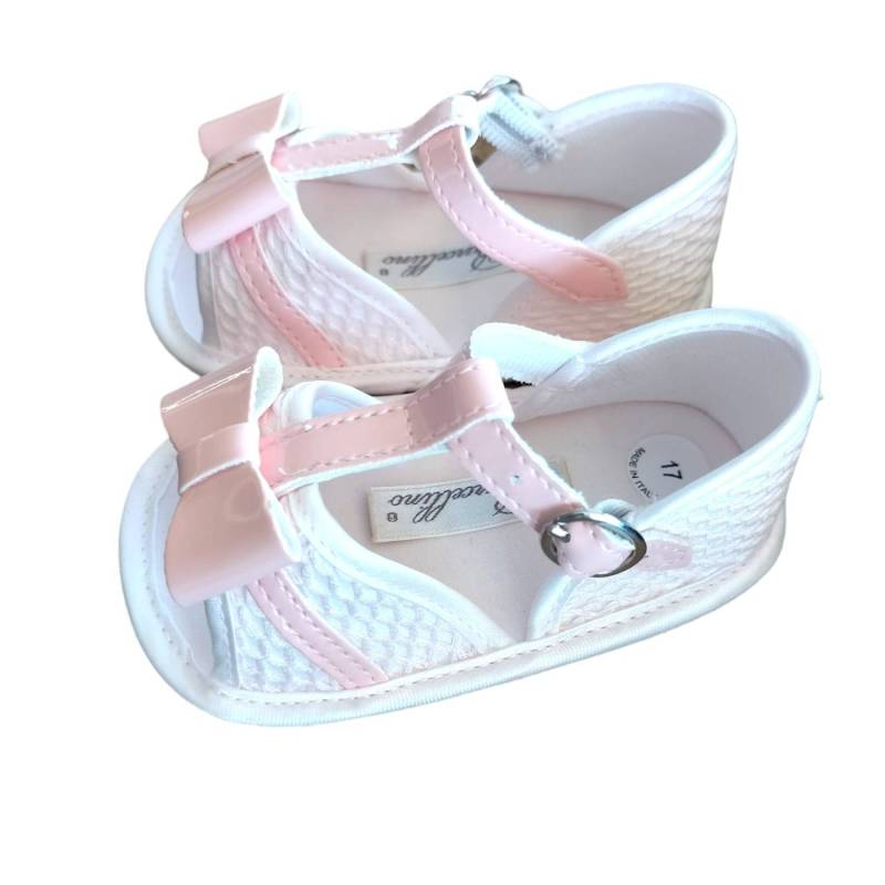 Weiße und rosa Baby-Sandale Größe 17 - 