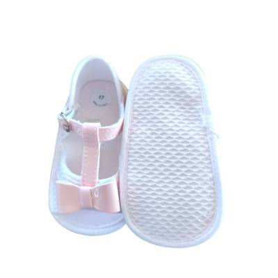 Sandalo neonata bianco e rosa misura 17 - 