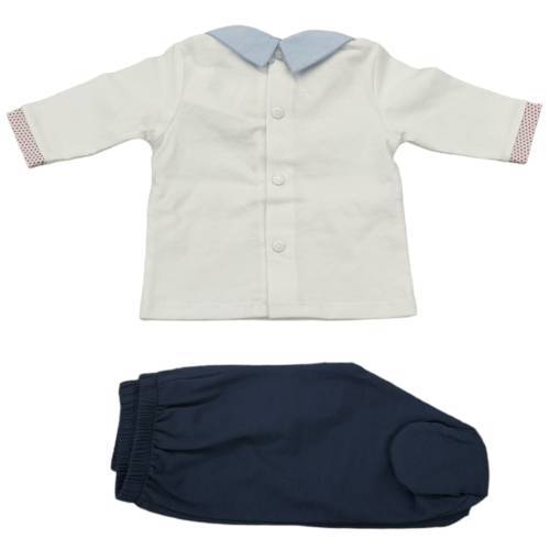 White and blue 1 month clinical baby boy birth suit Ninnaoh -  2