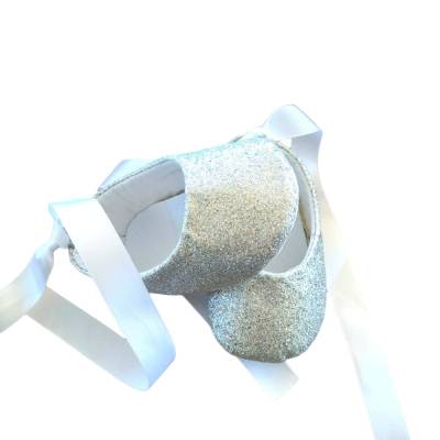 Silver glitter baby shoes - 