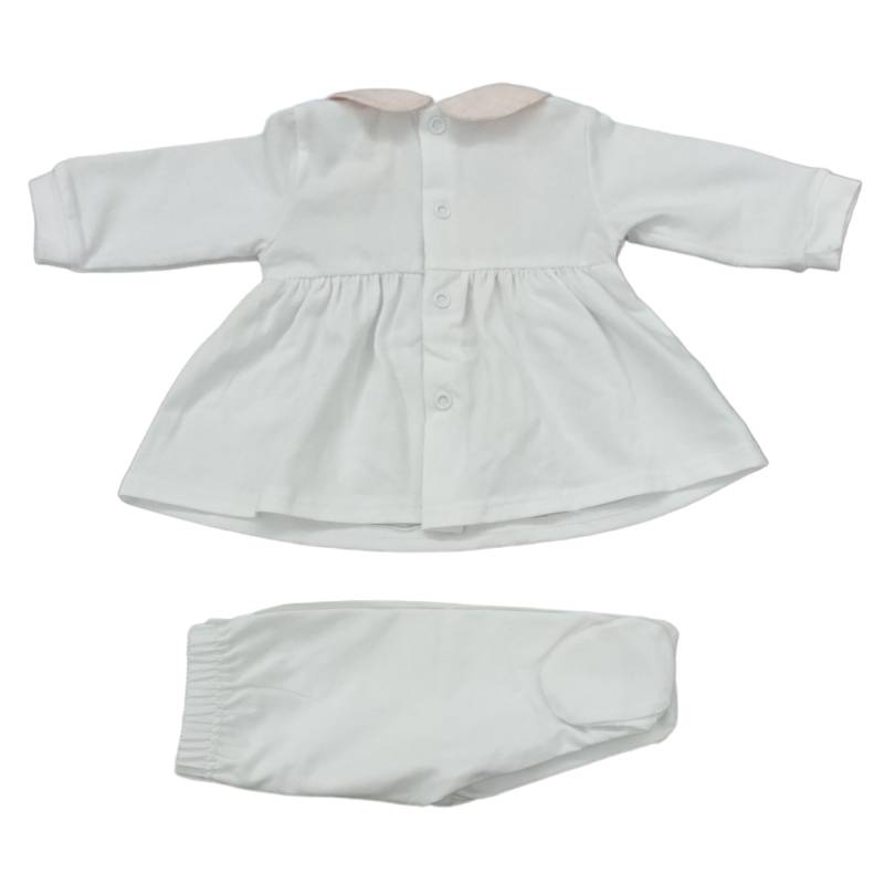 Completo nascita femminuccia bianco e rosa in cotone 1 mese Teto&Tatta clinico corredino - 