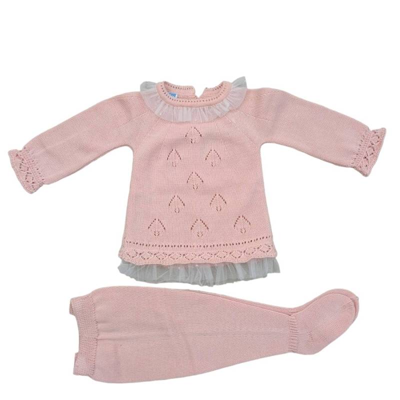 Pijamas y Cubrepañales de Bebé Niña Primavera Verano - Funda de hilo de algodón rosa recién nacido 1 y 3 meses - Vendita