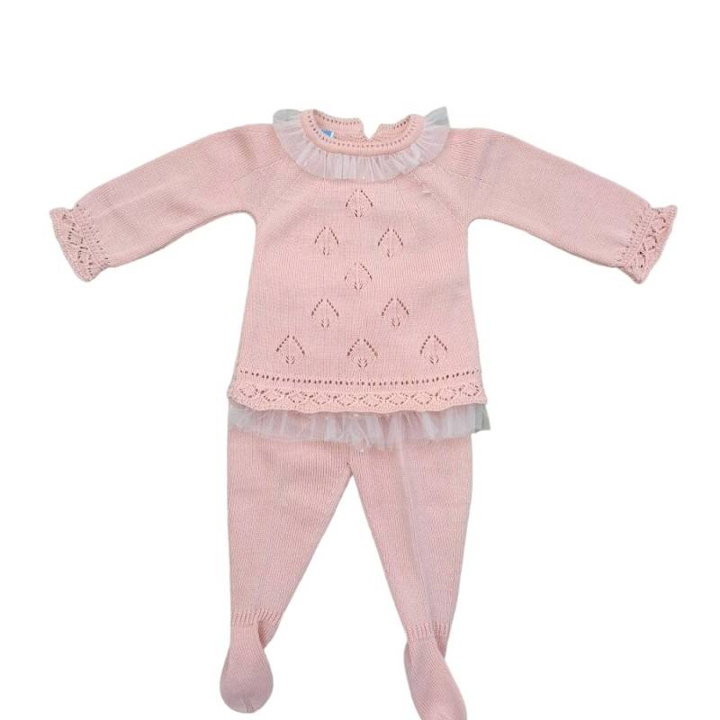 Coprifasce filo di cotone neonata rosa 1 e 3 mesi - 