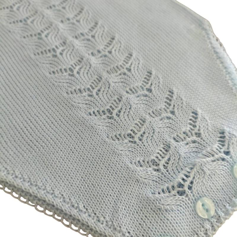 Baby-Strampler aus hellblauem Baumwollgarn - 