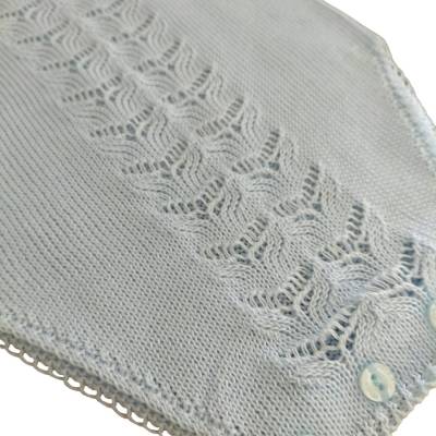 Pagliaccietto neonato in filo di cotone celeste - 