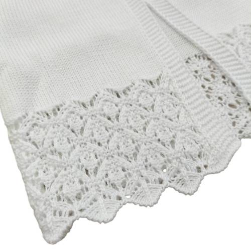 Chaqueta de bebé en hilo de algodón blanco -  2
