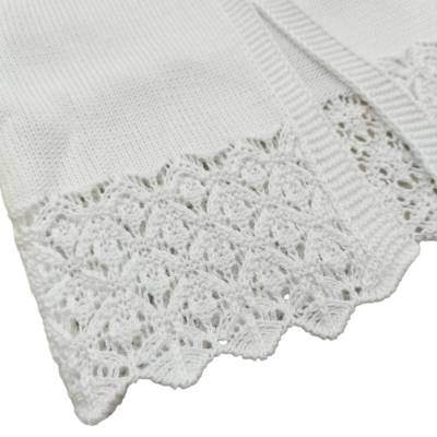 Veste de bébé en fil de coton blanc - 