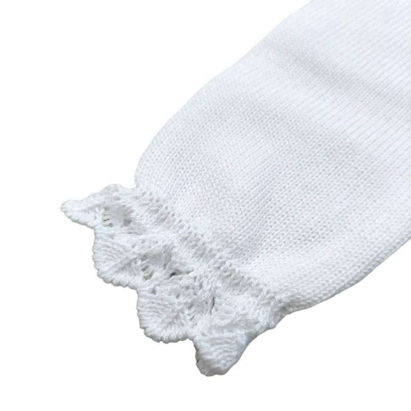 Veste de bébé en fil de coton blanc - 