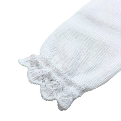Casaco de bebé em fio de algodão branco - 