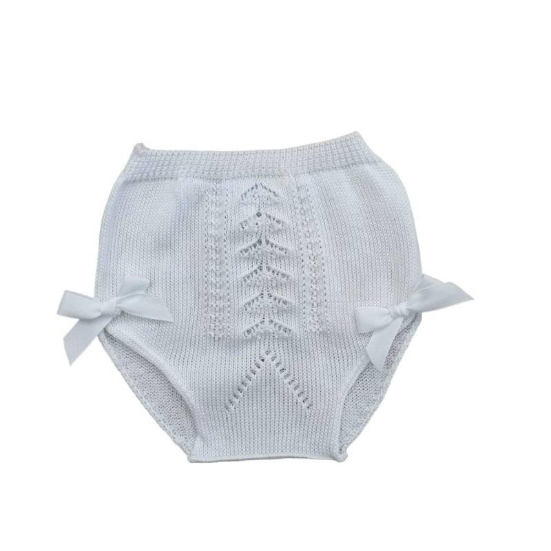 Cubrepañal de recién nacido - Funda de hilo de algodón blanco para recién nacido de 3 y 6 meses - Vendita Abbigliamento 