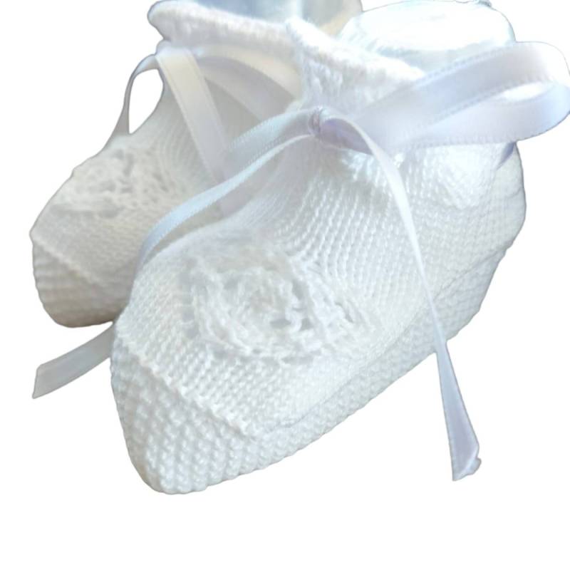 Unisex baby white wool-blend slipper - 
