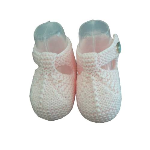 Botins em lã rosa bebé - 