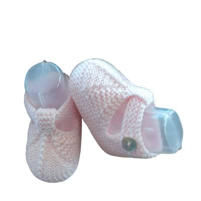 Botins em lã rosa bebé - 