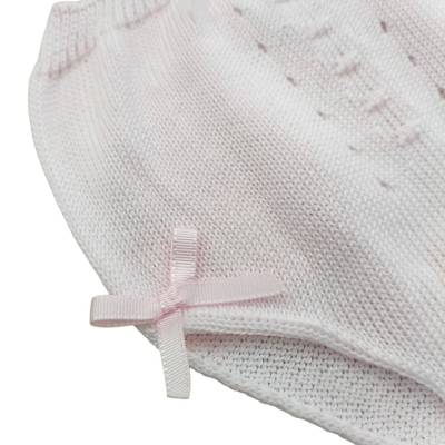 Cobertor para recién nacido de hilo de algodón rosa - 
