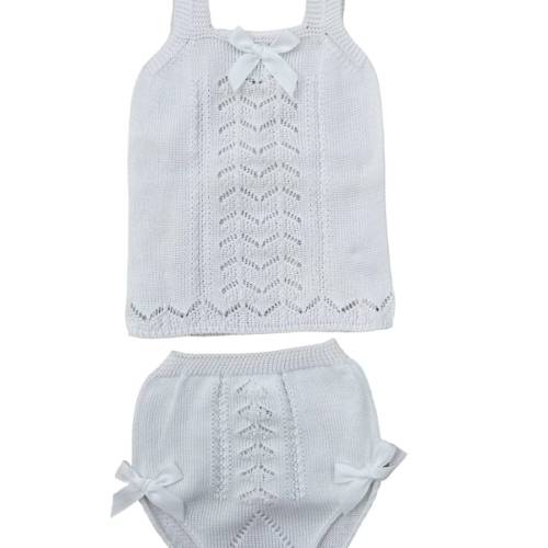 Completo neonata smanicato 3 mesi bianco - 