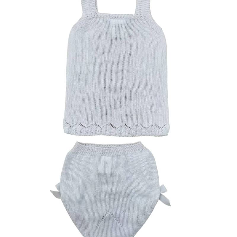 Sleeveless newborn outfit 3 months white - 