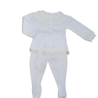 Couverture en fil de coton blanc - 