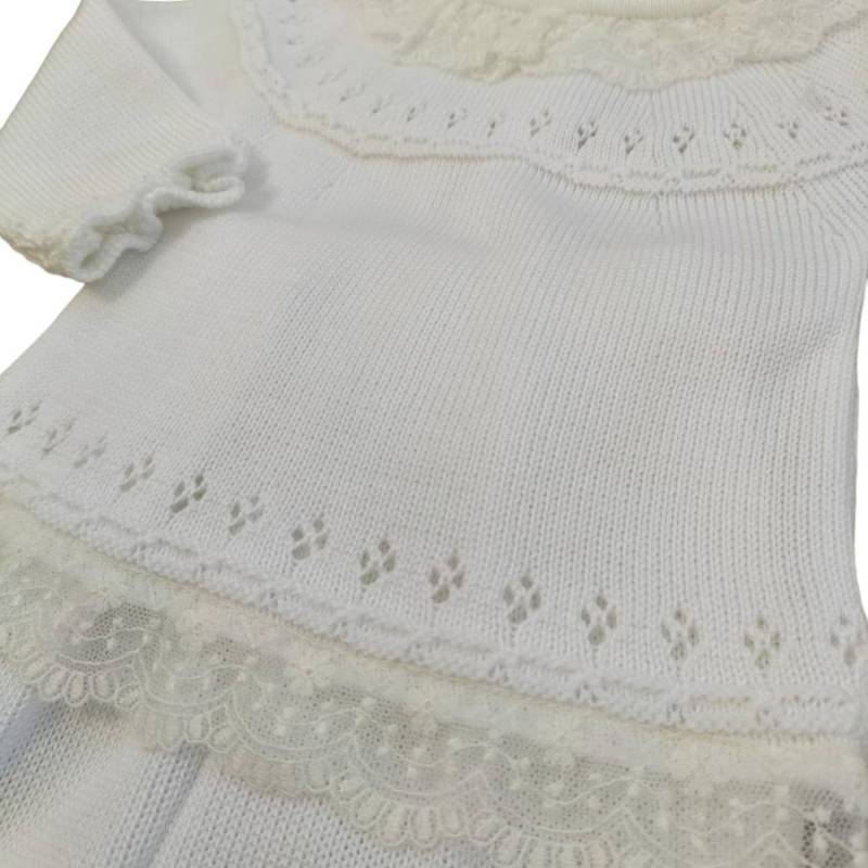 Coprifasce bianco in filo di cotone - 