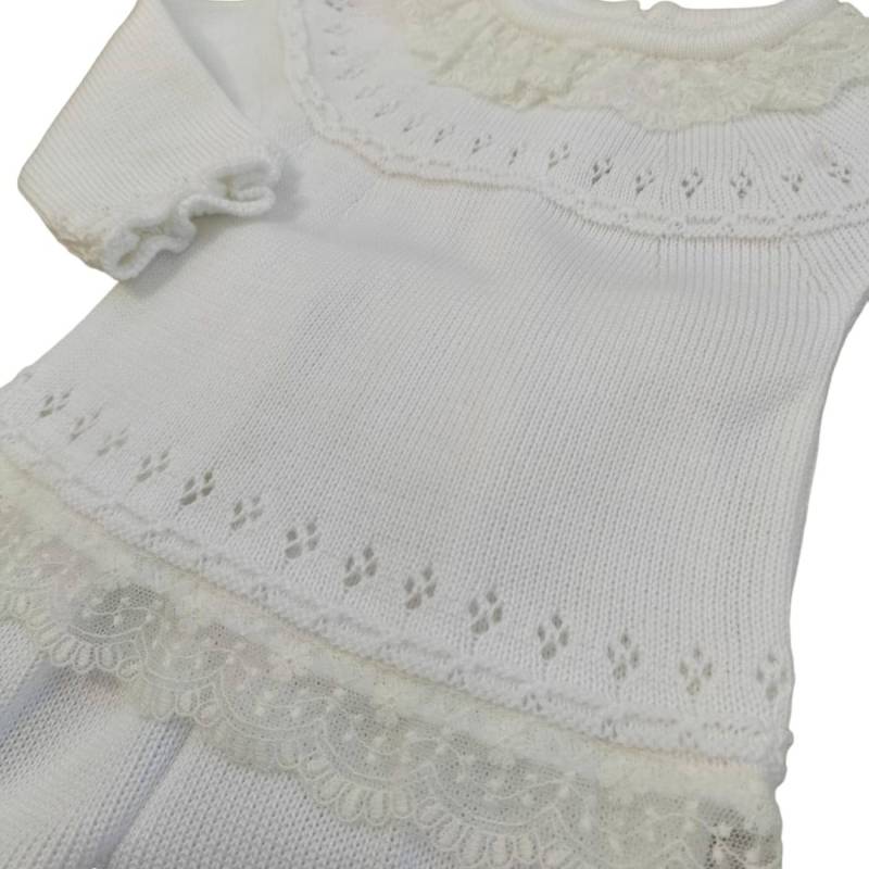 Coprifasce bianco in filo di cotone - 