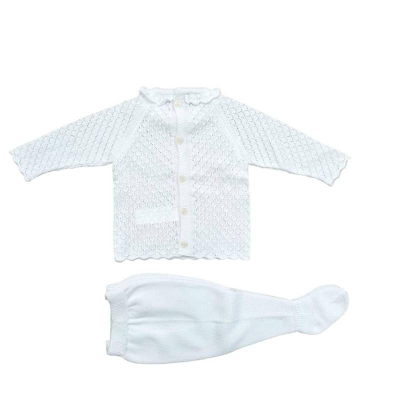 Couverture en fil de coton blanc - 