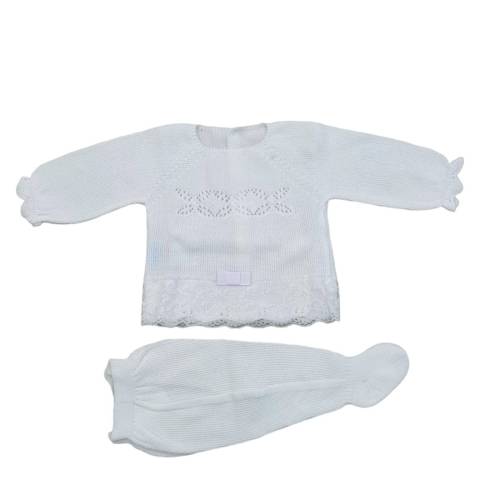 Baby white cotton thread cover - 