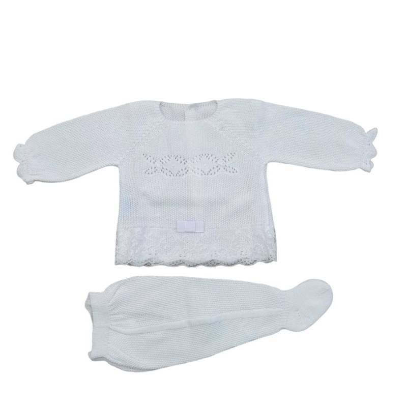 Couverture en fil de coton blanc pour bébé - 