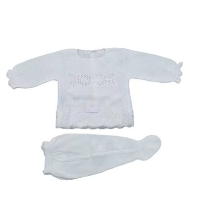 Coprifasce in filo di cotone bianco neonata - 