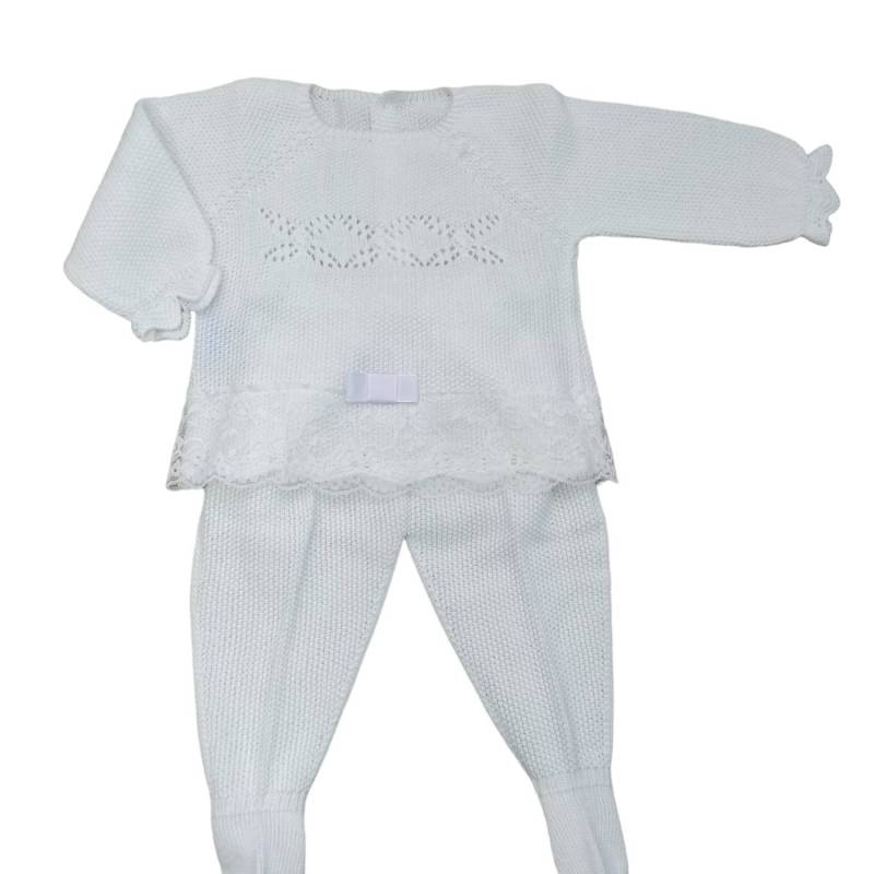 Coprifasce in filo di cotone bianco neonata - 