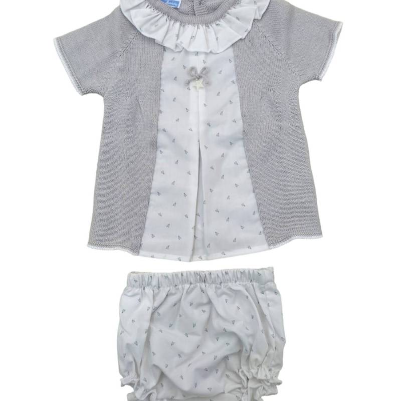 Fato de bebé menina com coulottes - 