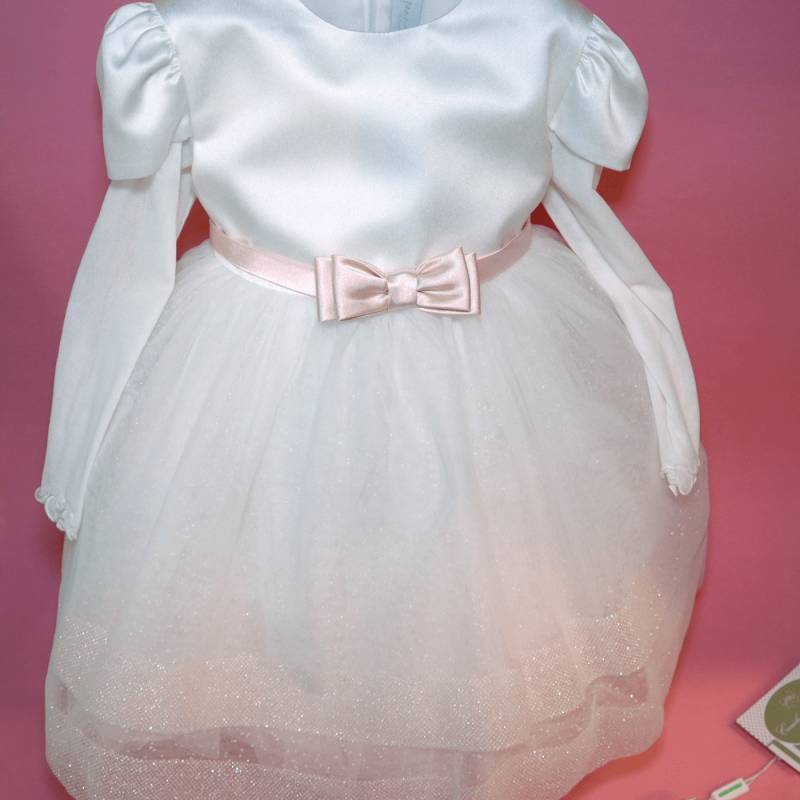 Taufe Zeremonie Kleid mit Baby Mädchen Band Minù 18 Monate - 