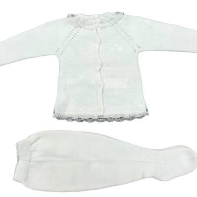 Coprifasce in filo di cotone panna 3 mesi - 