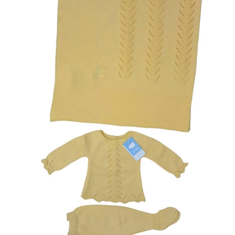 Corredino Neonato - Coprifasce 1 mese e copertina misto lana unisex giallo - Vendita Abbigliamento Neonato
