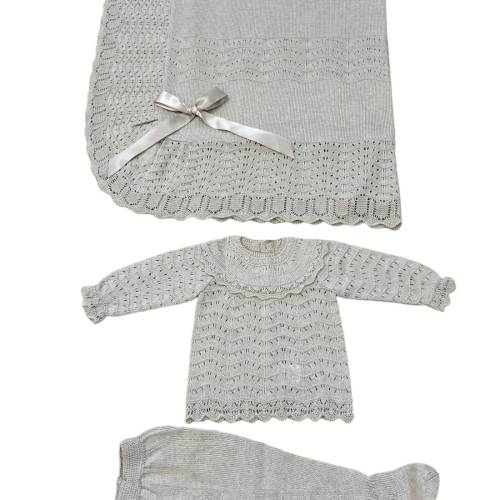 Couverture unisexe gris tourterelle pour nouveau-né - 