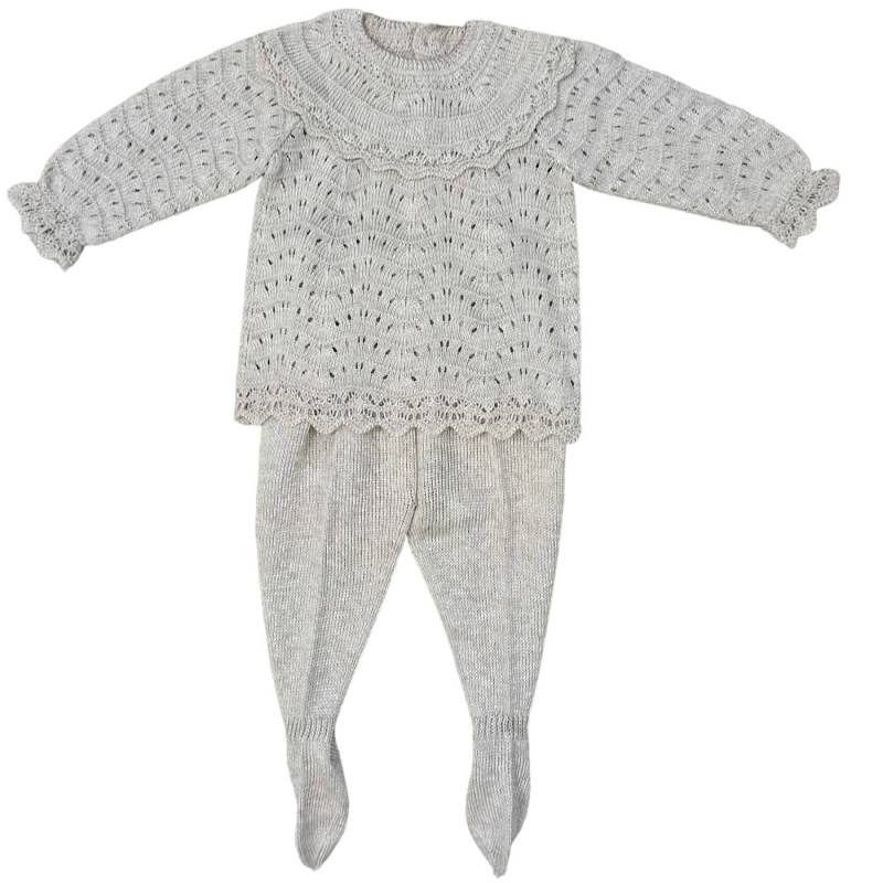 Unisex dove grey newborn baby blanket and coverlet - 