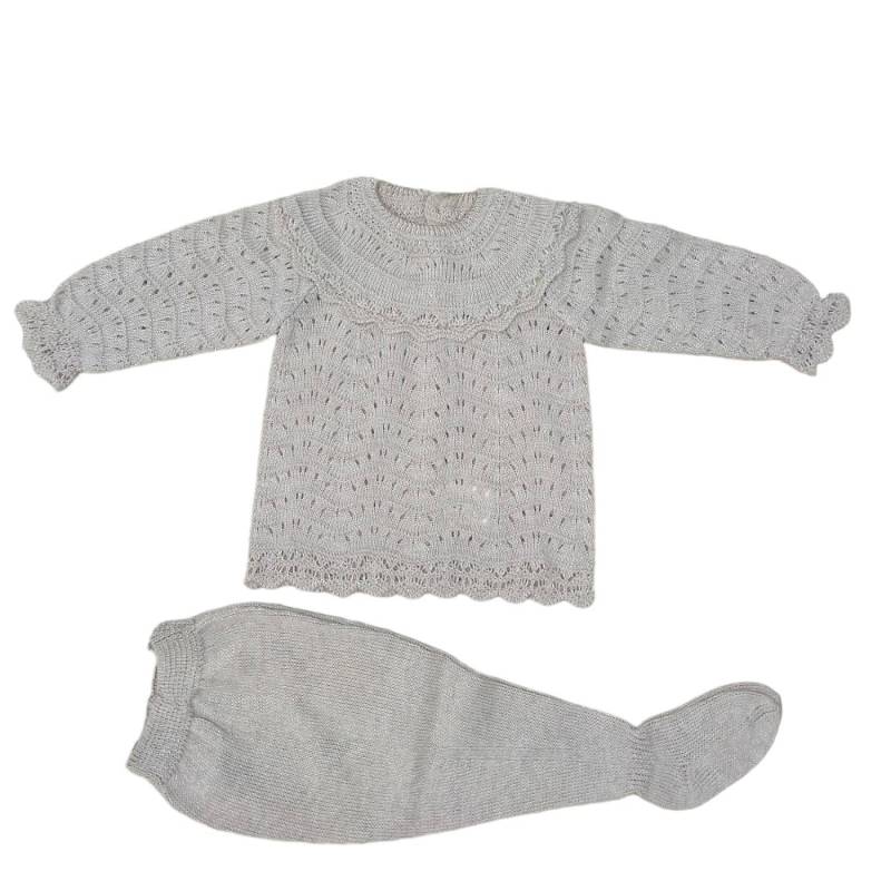 Unisex dove grey newborn baby blanket and coverlet - 