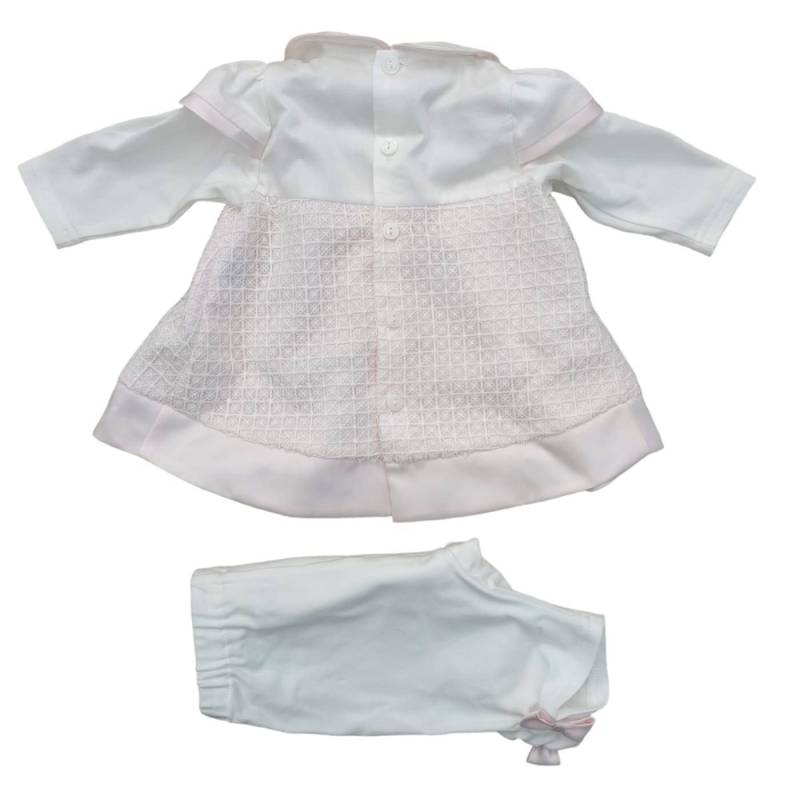 Neugeborenes Babykleid Minù aus Baumwolle - 