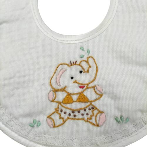 Hand-embroidered baby bib -  2