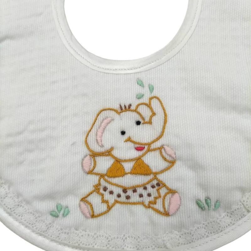 Hand-embroidered baby bib - 