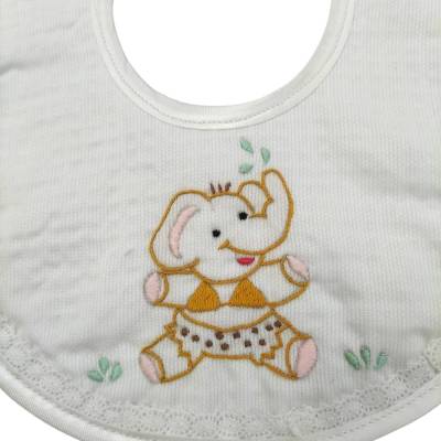Babete de bebé bordado à mão - 