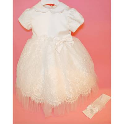Vestido de cerimónia de batizado com faixa tamanho 18 meses Petit - 